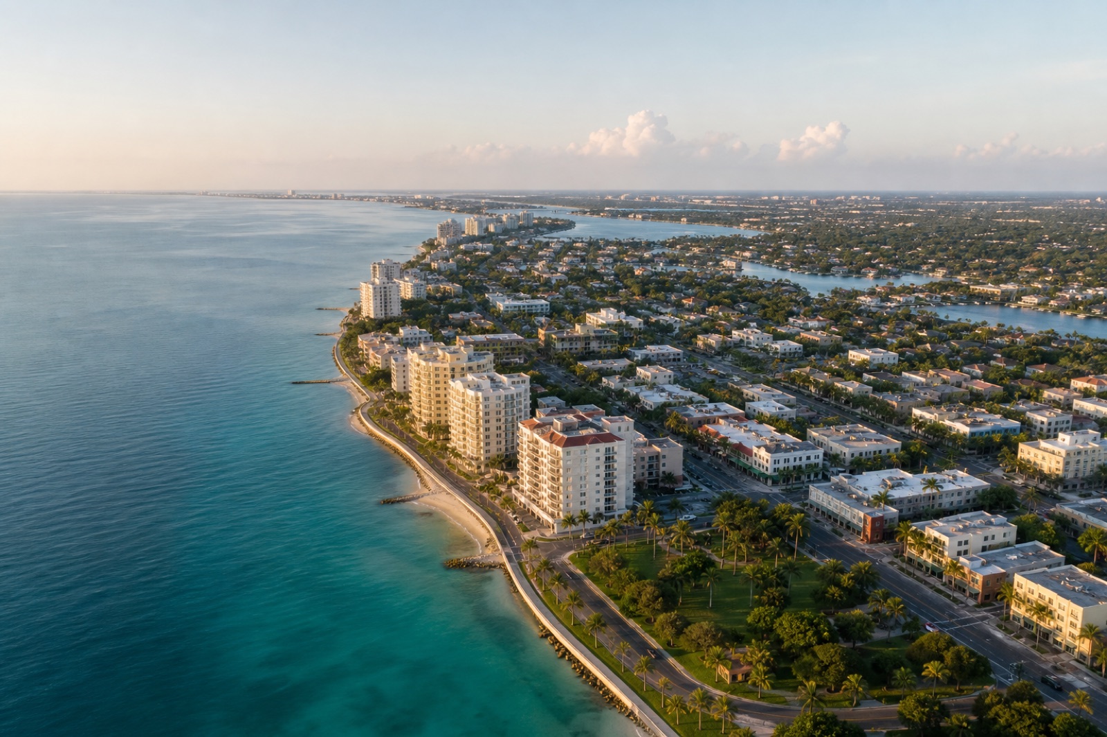 Florida coastline and communities from above